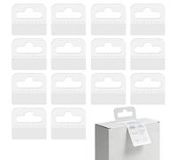 Qwrqwr 200 pestañas adhesivas para colgar índice de plástico transparente autoadhesivo plegable para exhibición minorista con agujero de ranura