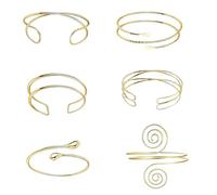 Qwrqwr Brazalete de plata brazalete ajustable punk pulsera para mujer brazalete impermeable para parte superior del brazo joyas para fiestas y ocasiones especiales, Eine Größe, Metal, No es una piedra