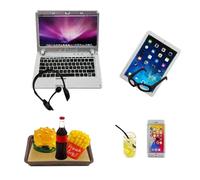 Qwrqwr Miniatura portátil y smartphone como accesorio para muebles Barbie 1:12, simulación de metal para casa de muñecas, accesorios de Barbie y decoración navideña Elf on The Shelf