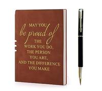 Qwrqwr Thank you Gifts - Juego de cuaderno y bolígrafo A5 de agradecimiento de amigos, regalos para empleados, compañeros de trabajo, enfermeras, profesores, colegas, autores, uso de 200 páginas de