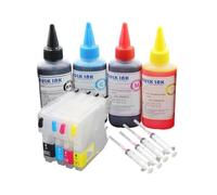 QWsdR Cartucho de Tinta Recargable LC38 LC39 LC61 LC65 LC980 LC985 LC990 LC1100 Compatible con DCP J125 185C 195C J315W con Recarga de Tinta de 400ML