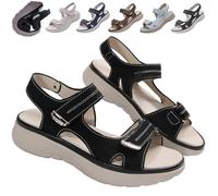 QWSYGH Tisselix Sandal for Women, Women's Orthopedic Sandals, Wedge Heel Non Slip Arch Support Comfortable Beach Slippers (Black,39)