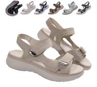 QWSYGH Tisselix Sandal for Women, Women's Orthopedic Sandals, Wedge Heel Non Slip Arch Support Comfortable Beach Slippers (Grey,40)