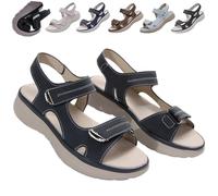 QWSYGH Tisselix Sandal for Women, Women's Orthopedic Sandals, Wedge Heel Non Slip Arch Support Comfortable Beach Slippers (Dark Blue,39)