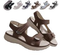 QWSYGH Tisselix Sandal for Women, Women's Orthopedic Sandals, Wedge Heel Non Slip Arch Support Comfortable Beach Slippers (Coffee,38)