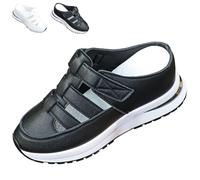QWSYGH Womens Orthopedic Wedge Slippers, Comfortable Hollow Out Breathable Closed Toe Slip on Wedge Block Heels Slipper (Black,37.5)