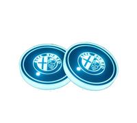 QWTYAFDD 2 Piezas Posavasos Coche, para Alfa Romeo 159 147 156 Giulietta SP Mito Giulia Stelvio Sportiva Antideslizante portavasos de automóviles Inserto tapete Coche Accesorios