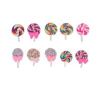 QWUUYEC 10 Piezas Decoración de Piruleta de Arcilla, Colores Vivos, Durable y Ligero, Para Manualidades y Joyas DIY - Creatividad Sin Límites, Fácil de Usar, Ideal Para Regalos