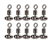 QWUUYEC 10 Piezas Giratorios de Pesca Triple, 3 Vías, de Latón Aleado, Conectores T para Líneas Cruzadas - Alta Resistencia, Anticorrosión, Ideal para Agua Dulce y Salada (S)