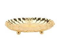 QWUUYEC Bandeja Ovalada de Metal, Pequeño para Frutas y Snacks, 15,2x8,8x3,1 cm - Resistente y Antióxido, Diseño Práctico para Buffet y Servicio (Diámetro pequeño: 28 mm/1,1 pulgadas)