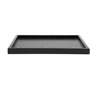 QWUUYEC Bandeja Rectangular de Madera Maciza, Bandeja para Servir Té Café Comidas, Color Negro, Varias Medidas - Resistente y Ecológica, Bordes Elevados Antiderrames, Ideal para (30 * 24)
