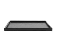 QWUUYEC Bandeja Rectangular de Madera Maciza, Bandeja para Servir Té Café Comidas, Color Negro, Varias Medidas - Resistente y Ecológica, Bordes Elevados Antiderrames, Ideal para (36 * 27)