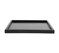QWUUYEC Bandeja Rectangular de Madera Maciza, Bandeja para Servir Té Café Comidas, Color Negro, Varias Medidas - Resistente y Ecológica, Bordes Elevados Antiderrames, Ideal para (30 * 30)