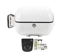 QWUUYEC Baúl para Motocicleta con Anti Robo, Estanqueidad, 28L, Maletero Resistente y Ligero - Gran Capacidad, Material ABS Duradero, Seguridad Mejorada para Viajes (Blanca)