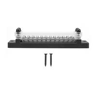 QWUUYEC Bus Bar 24 Terminales 150A con Cubierta Transparente, Barra de Distribución para Coche, Barco, RV - Alta Conductividad, Protección contra Salpicaduras, Instalación Fácil