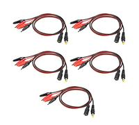 QWUUYEC Cable Adaptador de Clip Cocodrilo a DC, Conector Macho y Hembra, 50 cm, 5 Juegos - Transmisión Estable, Núcleo de Cobre Grueso, Ideal para Prueba y Carga de Baterías