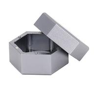 QWUUYEC Caja Porta Tiza para Billar Mini Portátil, Hexagonal, Aluminio Resistente, Ligero y Compacto - Fácil De Usar, Accesorio Esencial para Jugadores de Billar (Gris)