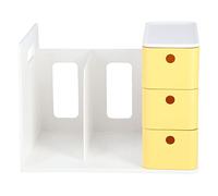 QWUUYEC Estantería de Escritorio Multifuncional, Cajón y Organizador, Grande Capacidad, Almacenaje para Papelería y Libros, Ahorro de Espacio