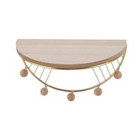 QWUUYEC Estanterías de Pared Modernas, Estante Flotante con Diseño en Forma de Abanico, Hierro y Madera Compuesta - Estilo Nórdico, Gancho Multifuncional, para Salones, Dormitorios y (Clima)