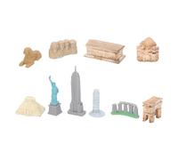 QWUUYEC Figuras de Edificios Miniaturas de Ciudades del Mundo, Juego de 10 Piezas, Plástico Realista y Educativo - Detalles Cuidadosos, Ideal para Actividades Infantiles y Decoración