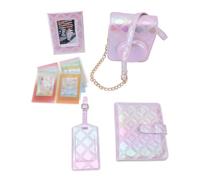 QWUUYEC Funda Protectora para Cámara Instantánea, Cuero PU, Diseño Cuadrado con Bordado a Cuadros, Incluye Álbum y Marco de Fotos para Mini12 - Estilo Elegante, Multifuncional, Ideal par (Púrpura)