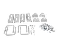 QWUUYEC Kit Soportes Bunk Giratorios Galvanizados, 8 Pulgadas, 4 Juegos, Tornillos y Abrazaderas, para Estructura Cruzada de Remolque 3x3 Pulgadas - Ajuste Seguro, Material Resistente,