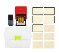 QWUUYEC Máquina de Codificación Ajustable Manual, Plástico ABS, Tipo D - 4, Compacta y Durable - Secado Rápido, Fuente de Goma Precisa, Ideal para Marcado en Supermercados