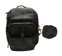 QWUUYEC Mochila para Cámara Profesional DSLR, Gran Capacidad 20L, Impermeable, para Fotografía Exterior y Viajes - Protección Antirrobo, Puerto USB Externo, Correas Ergonómicas (Gris Naranja)