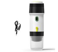 QWUUYEC Portátil Eléctrica Sin Cable, para Café en Cápsula y Molido, Mini Cold Brew y Calentador, con Taza de 120ml - Carga USB Rápida, Uso en Casa y Coche (Blanca)
