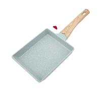 QWUUYEC Sartén Mini Cuadrada Antiadherente de Aleación de Aluminio, Verde, Distribución Uniforme del Calor - Cocción Saludable Sin Aceite, Ideal Para Desayunos en Casa