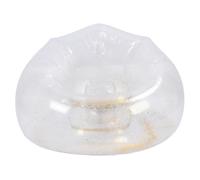 QWUUYEC Sillón Hinchable Transparente, Puff Asiento Inflable de PVC, Ligero y Ergonómico, Color Plateado - Diseño Moderno y Versátil, Soporte Cómodo para Interior y Exterior (Dorado)