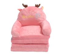 QWUUYEC Sofá Plegable Infantil Mini Sillón Blandito, Futon Pequeño, Gris Claro - Diseño de Dibujos Animados, Multifuncional y Portátil para Dormir y Leer en Dormitorio o Guardería (Plegar en Cuartos)