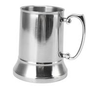 QWUUYEC Taza de cerveza de acero inoxidable - Diseño personalizado único Anti Slip Base Mirror pulido Durable 304 Copa de acero para la fiesta de la barra Uso del hogar