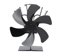 QWUUYEC Ventilador de Estufa Vertical 6 Aspas, Ventilador Térmico de Calor, Circulación Rápida con Mango, Ventilador para Estufa de Leña, Carbón o Aceite, Negro - Energía Ecológica, (negro)