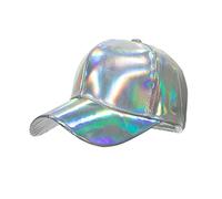QWUVEDS Gorra Niños Niños 6 años Mujer Verano Casual Multicolor Gorra de béisbol PU Ajustable Sombrero Visera Gorra Niña Gorra, plata, Talla única