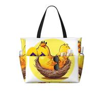 QWVBN Bird's Nest Golden Chicken Beach bolsa de viaje, ligera y reutilizable, adecuada para viajes familiares, gimnasio y aventuras al aire libre.