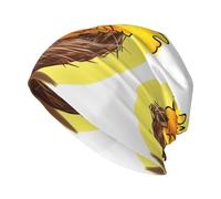 QWVBN Bird's Nest - Gorro de punto con estampado de pollo dorado para adultos, elástico y suave, adecuado para actividades al aire libre y uso diario