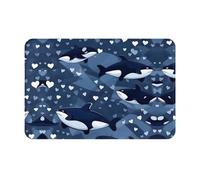 Qwvbn Blue Killer Whale - Tapete antideslizante para interiores y exteriores, duradero y resistente a las manchas, para puerta, exterior, porche