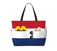 QWVBN Bolsa de viaje de playa con bandera holandesa, ligera y reutilizable, adecuada para viajes familiares, gimnasio y aventuras al aire libre.