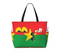 QWVBN Bolsa de viaje de playa con la bandera de Burkina Faso, ligera y reutilizable, adecuada para viajes familiares, gimnasio y aventuras al aire libre.