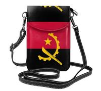 Qwvbn Bolso cruzado de cuero con solapa de la bandera de Angola, suave e impermeable, se puede utilizar como cartera, con una correa de hombro desmontable.