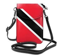Qwvbn Bolso cruzado de piel con solapa para teléfono con bandera de Trinidad y Tobago, suave e impermeable, se puede utilizar como cartera, con una correa de hombro desmontable.