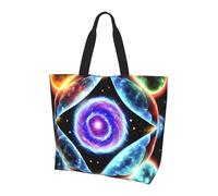 Qwvbn Cosmic Stars Prints - Bolsa de compras de un solo hombro para mujer, diseño espacioso y elegante, perfecto para viajes diarios y compras.