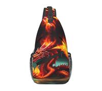 Qwvbn Dragon King in Fire Prints - Bolso cruzado casual ligero y resistente a las arrugas, adecuado para viajes, senderismo y escalada