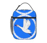 Qwvbn Flying White Goose Prints - Lonchera portátil ligera y aislada, adecuada tanto para hombres como para mujeres, ideal para picnics y viajes