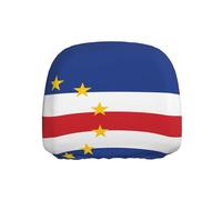 QWVBN Funda para reposacabezas de coche con diseño de bandera de Cabo Verde, suave y cómoda, adecuada para coches, camiones y vehículos todoterreno.