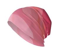 QWVBN Gorro de punto rosa con estampado degradado para adultos, elástico y suave, adecuado para actividades al aire libre y uso diario, color negro