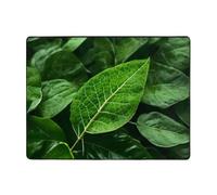Qwvbn Green Leaf Nature Prints - Tapete antideslizante de 63 x 48 pulgadas, decoración del hogar, suave y antideslizante, adecuado para salas de estar, hoteles y oficinas.