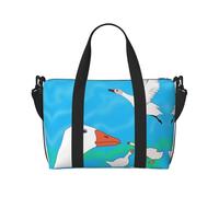 Qwvbn Happy White Goose Prints - Bolso bandolera de viaje, cómodo, ligero e impermeable, adecuado para viajes y uso diario.