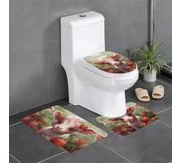 Qwvbn Juego de 3 alfombrillas antideslizantes de 24 x 16 pulgadas, diseño de vaca en el bosque, absorbente y duradero para su uso en baños e inodoros.